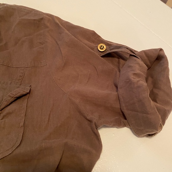 Live to be Spoiled Size Medium army green button blouse. - Picture 4 of 5